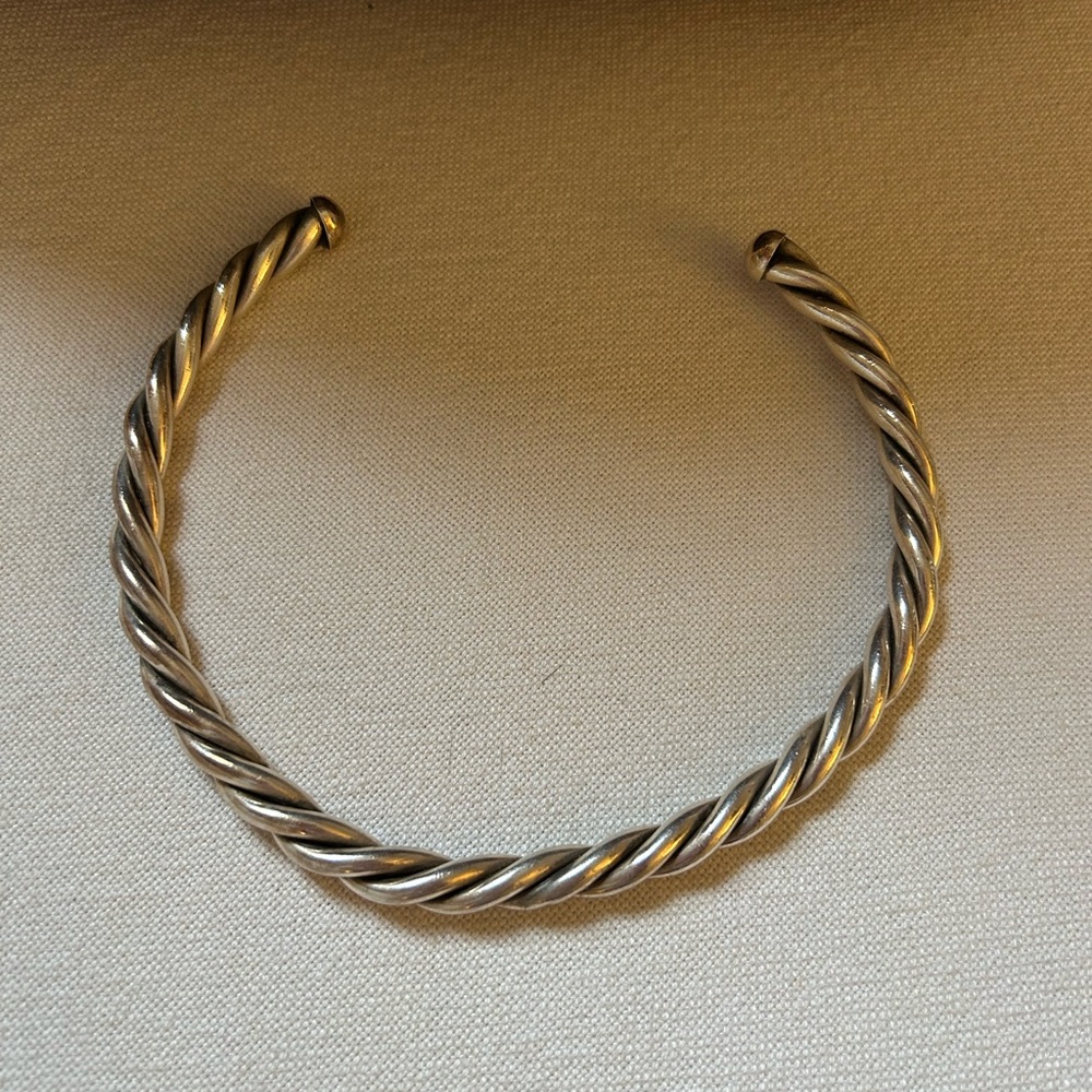 Sterling Silver Twisted Choker Necklace